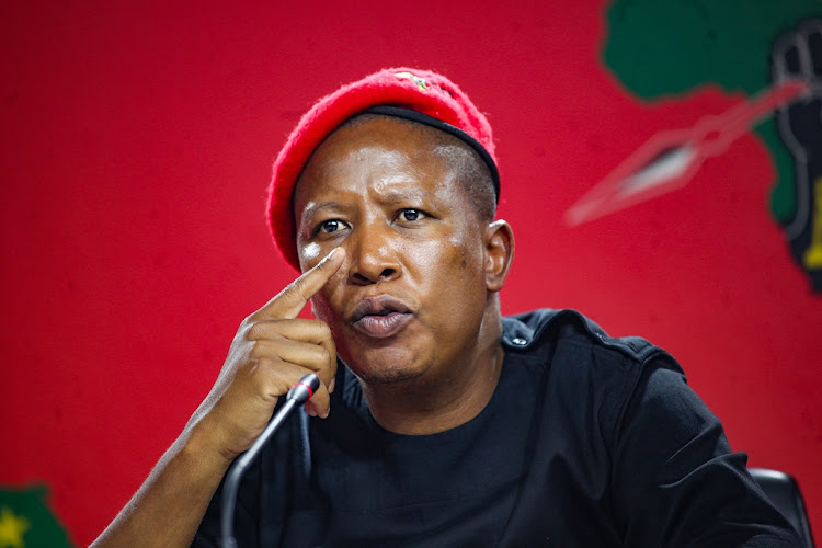 EFF leader Julius Malema says thousands of Mangaung residents live around large pools of sewage, severely compromising their health and safety. File photo.