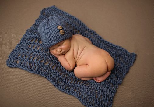 Title 6, Sea Blue Blanket Hat Baby Photo Suit Perfect fo...