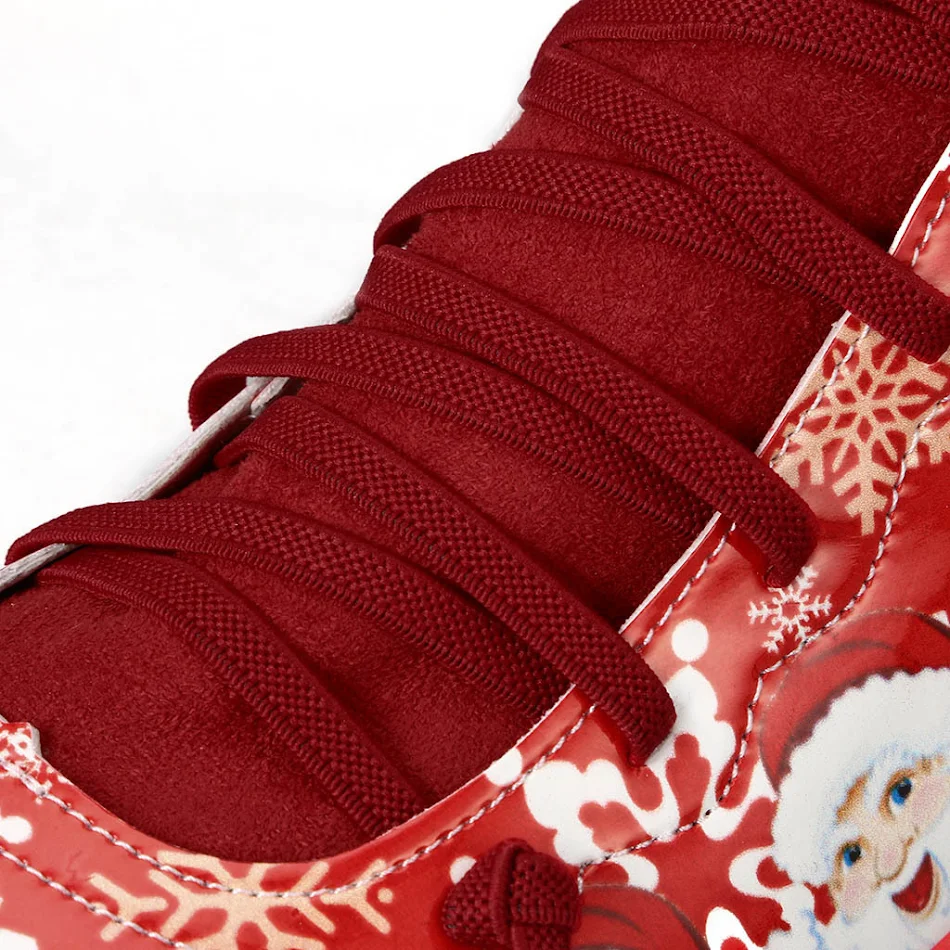 Botines Planos Casuales de Navidad para Mujer, cómodos y elegantes. Ideales para un look festivo y casual, perfectos para usar en invierno.