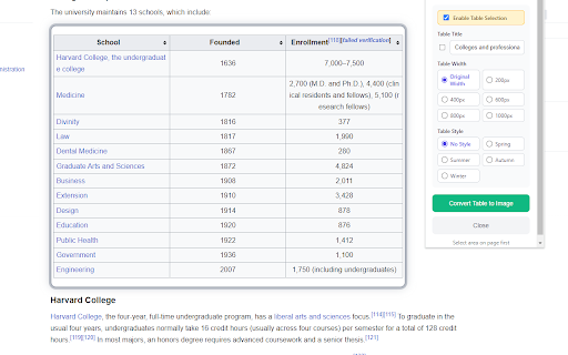 Table2X screenshot 2