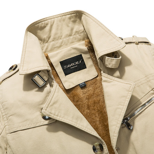 Title 5, Mid-length cotton padded washed jacket, offerin...