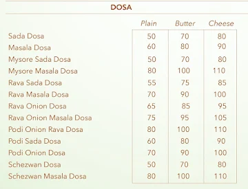 Namaskaram Cafe menu 