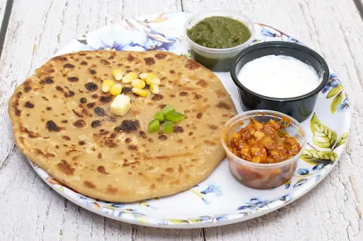 Cheese, Corn Capsicum Paratha.