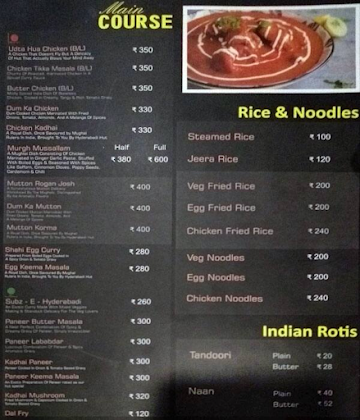 Afzal's Hyderabad Biryani Hub menu 