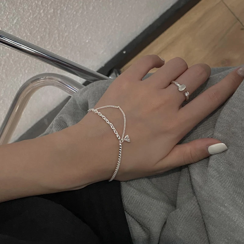 Verstelbare Super Sparkle Zirkonia Kettingpaneel Armband Stijlvolle uitstraling en schittering Luxe dames sieraad