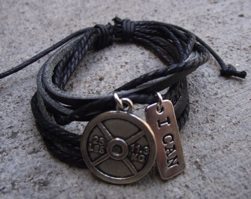 Bracelet en cuir multicouche vintage