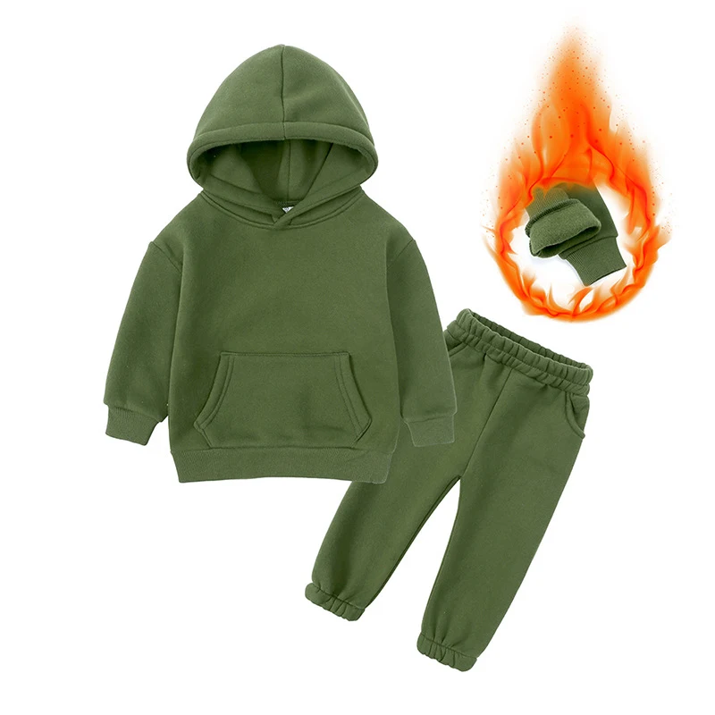 Europees en Amerikaans fleece sweaterpak voor middelgrote en grote kinderen. Warm en comfortabel, perfect voor koude dagen en actief spelen.