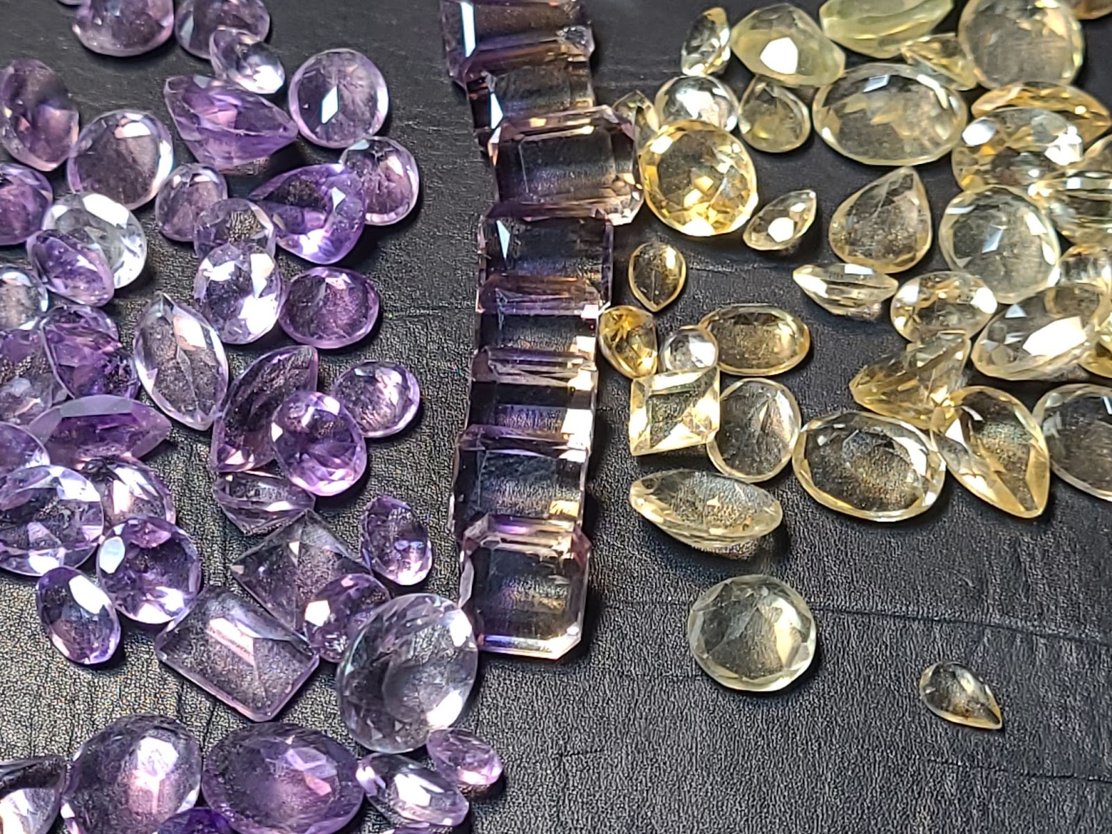 citrine and amethyst crystals