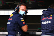 Red Bull Racing Team Principal Christian Horner looks on from the pitwall during practice for the F1 Grand Prix of Austria at Red Bull Ring on July 03, 2020 in Spielberg, Austria.