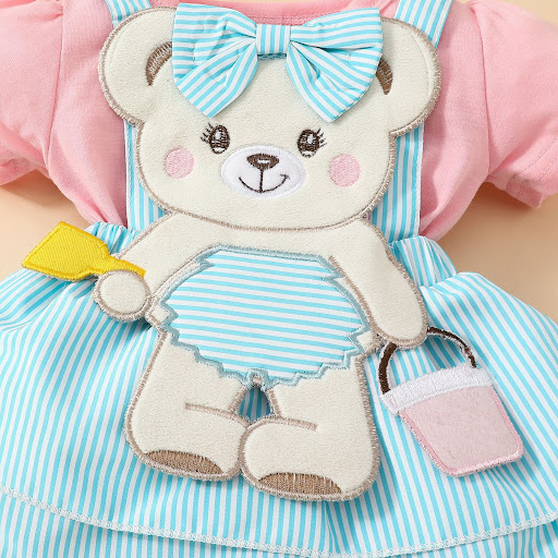 Title 2, Baby Cute Bear Embroidered Fake Suspender Skirt...