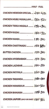 The Meridian Hotel menu 7