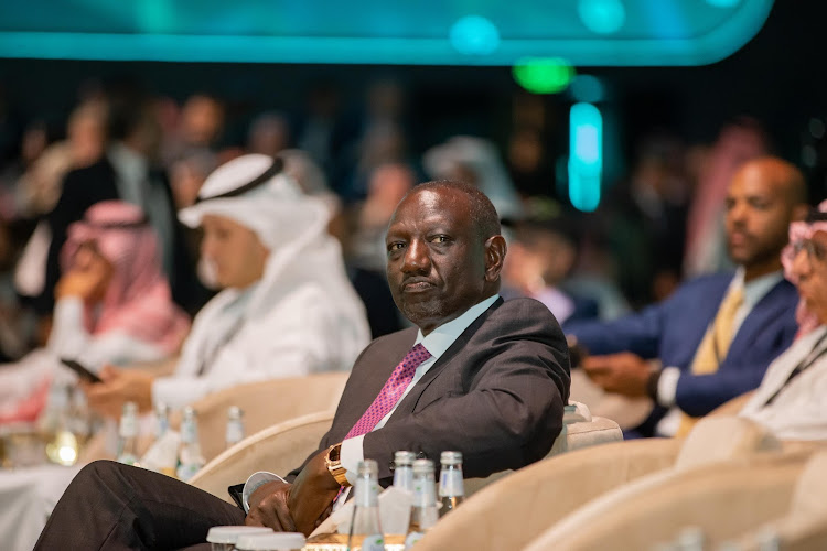 President William Ruto during the Future Investment Initiative summit in Riyadh, Saudi Arabia on October 24, 2023.