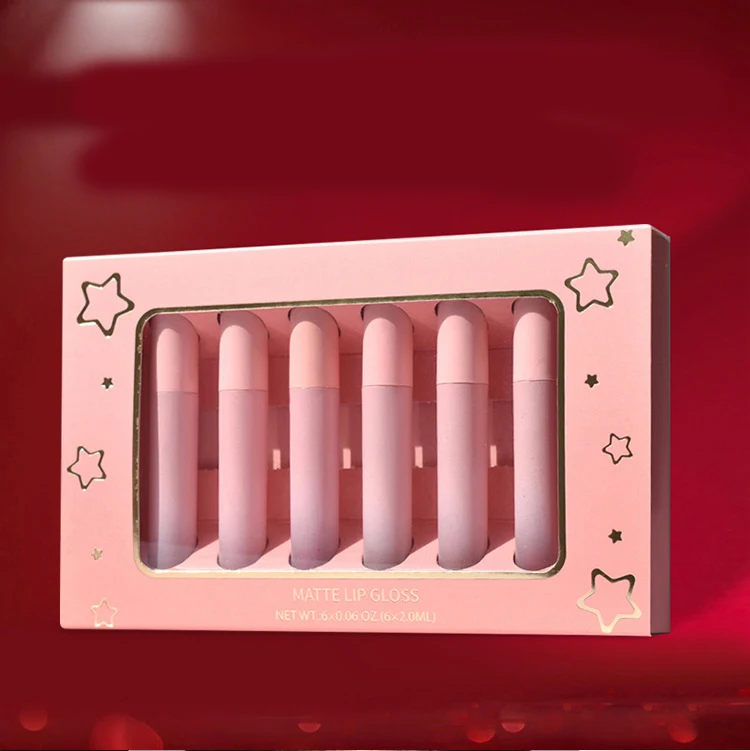 Non-stick Cup Non-fading Matte Velvet Lip Gloss Set. Long-lasting, intense colors for beautiful lips and a flawless, com