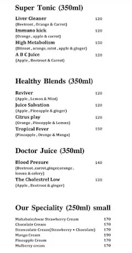 Mahabaleshwar Juice Centre menu 1