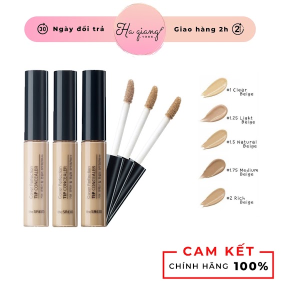 Kem Che Khuyết Điểm The Saem Cover Perfection Tip Concealer Spf28 Pa++ (6.5G) - Che Khuyết Điểm