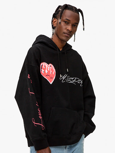 Title 3, Lovers 480g Flame Love Top Loose Trend Hoodie, ...