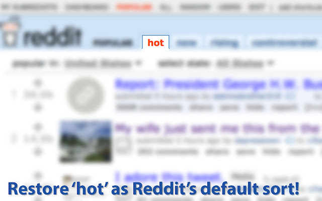 Reddit Hot Swap chrome extension