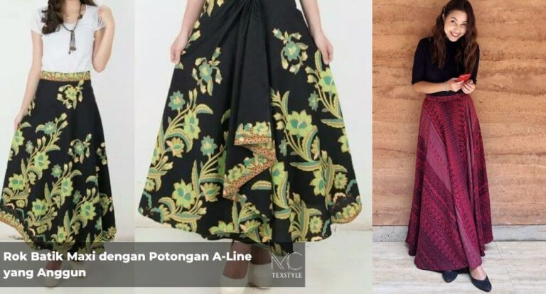 Model Rok Batik Kekinian – Maxi Potongan A Line