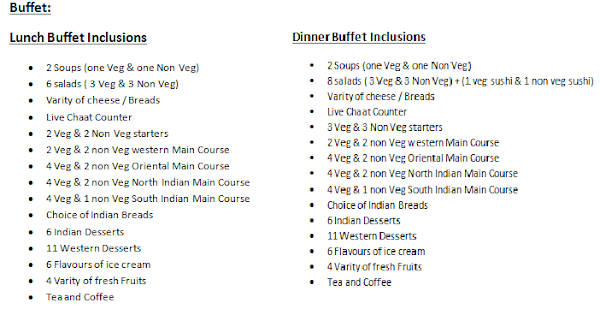 The Residency - Crowne Plaza Chennai menu 