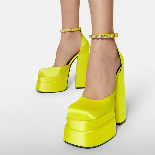 Title 8, High-heeled double-layer water platform satin s...