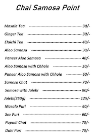 Chai Samosa Point-The Desi Cafe menu 1