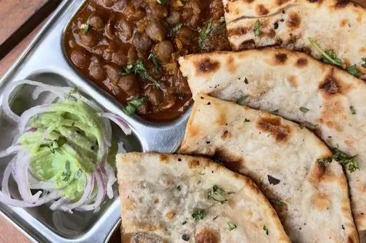 2 Ajwain Mirchi Paratha With Chole