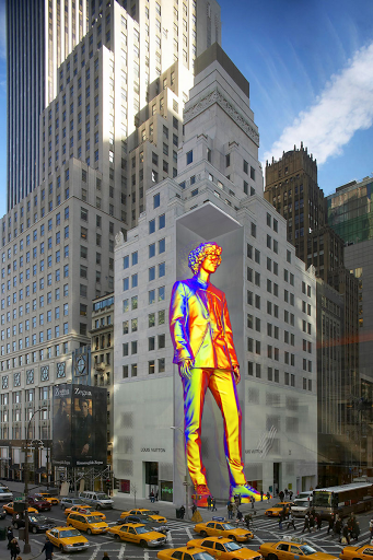 Louis Vuitton Virgil Abloh inspired image on fifth avenue