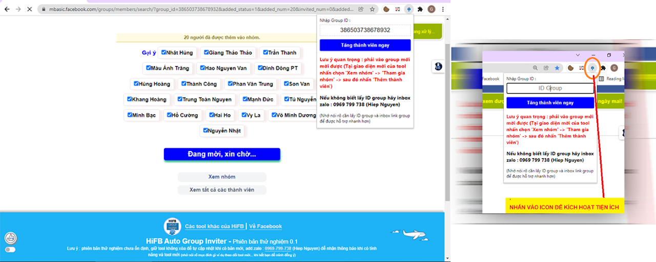 HiFB Auto Group Inviter - Mời nhóm Facebook Preview image 2
