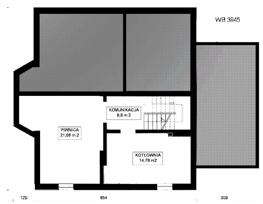 WB-3945 - Rzut piwnicy