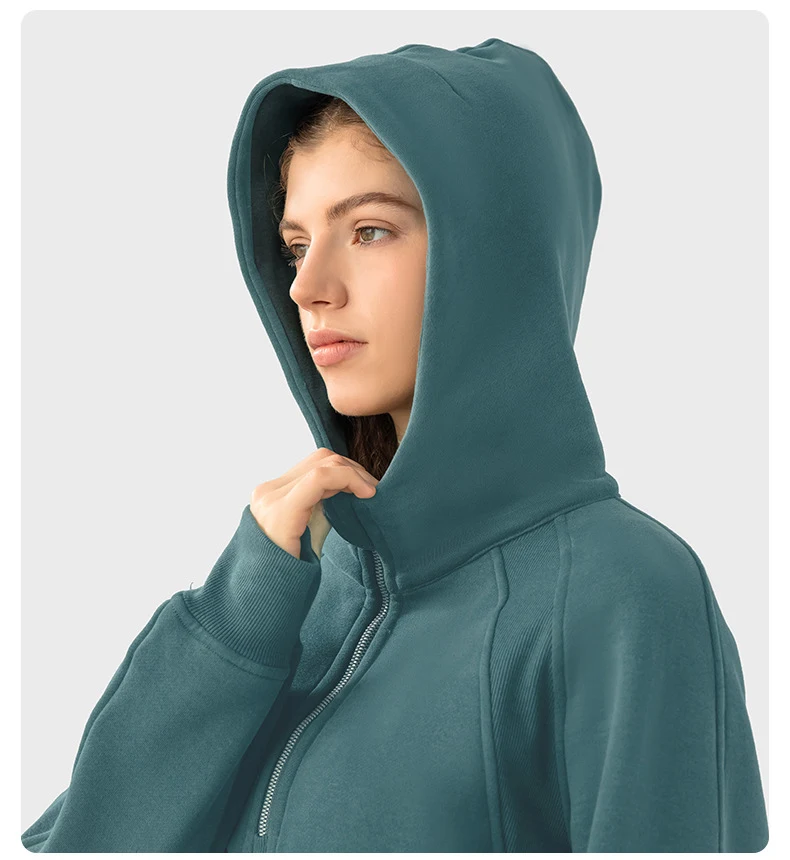 Dames hoodie met halve rits, kort, casual, losvallend, all-match sporttop voor herfst en winter. Comfortabel en veelzijdig.