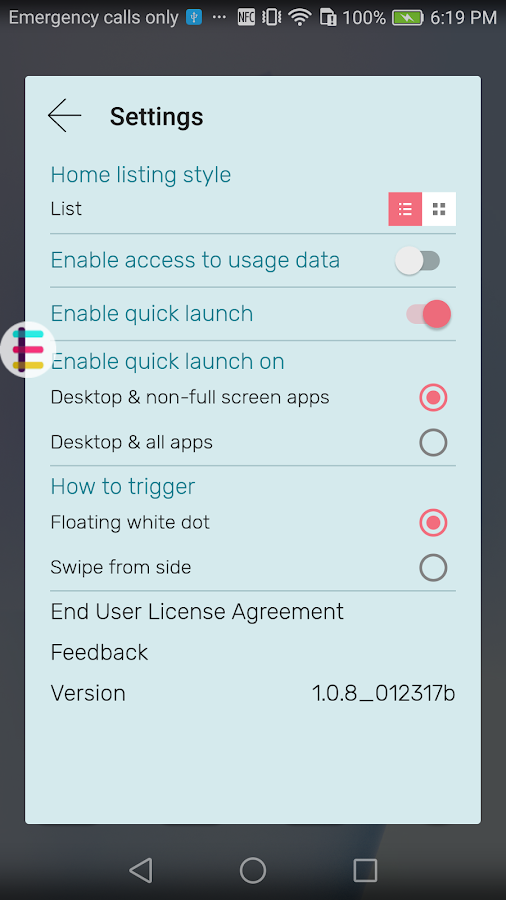    EazLi – Quick access to apps- screenshot  