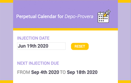 Depo-Provera Perpetual Calendar Calculator small promo image