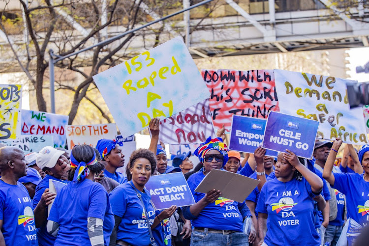 DA members during a mass march in Pretoria, September 6 2022. Picture: GALLO IMAGES/OJ KOLOTI