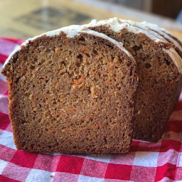 Carrot Cake Slice With Sweet Cream Cheese Icing