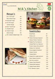 MB's Kitchen menu 1