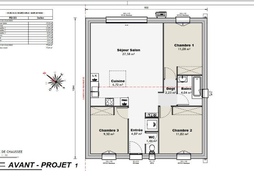  Vente Terrain + Maison - Terrain : 680m² - Maison : 77m² à Saintes (17100) 