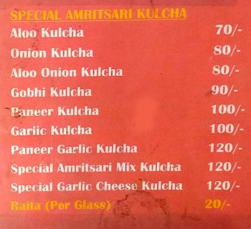 Amritsari Kucha Point menu 