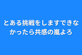 とある挑戦をしますできなかったら共感の嵐よろ