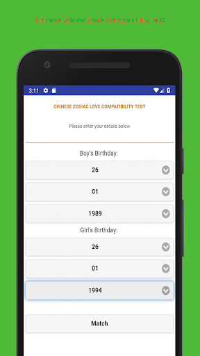 Screenshot Chinese Zodiac Love Compatibil