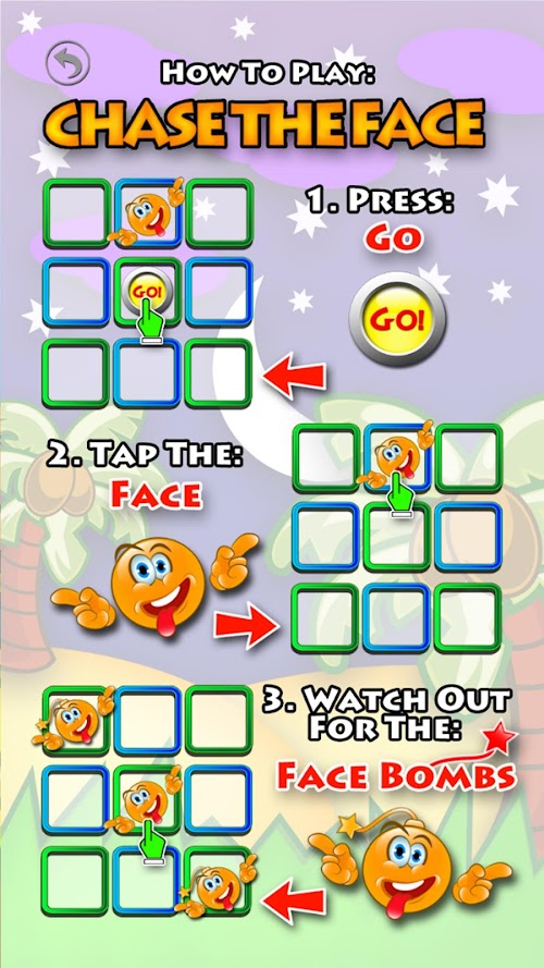 Android application Chase The Face Go screenshort