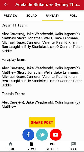 Sports Fantasy Team  Winner Predictions