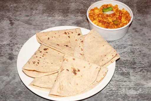 Paneer Bhurji With 5 Butter Roti