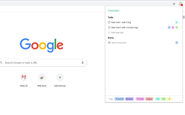 Checklist chrome extension