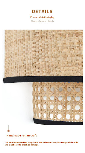 Title 13, Retro Rattan Wall Bedroom Bedside Lamp