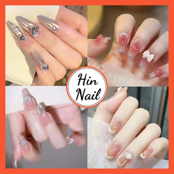 Móng Tay Giả Đính Đá Hin Nail Kèm Phụ Kiện Làm Móng