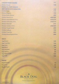 Hotel Maharaja menu 1
