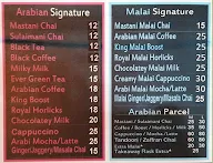 Arabian Tea menu 1