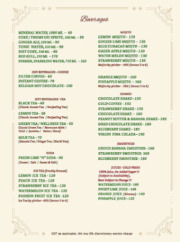 Napoli Italian Bistro menu 