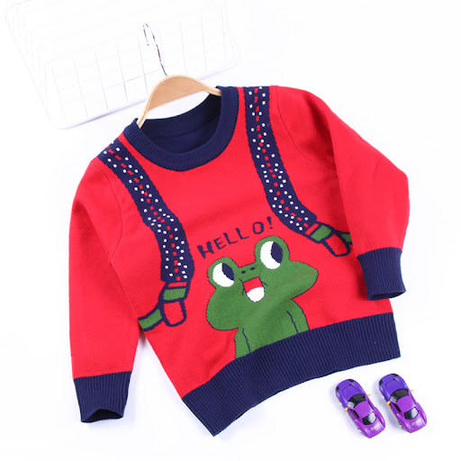 Title 3, Boys all-match suspenders frog knitted sweater...
