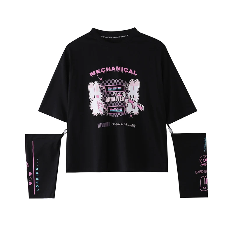 T-shirt met korte mouwen in Harajuku-stijl, dameszomer